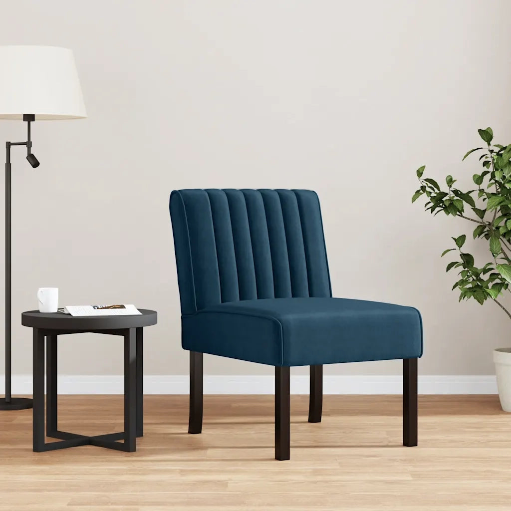 Poltrona | Sedia Pantofola Blu in Velluto
