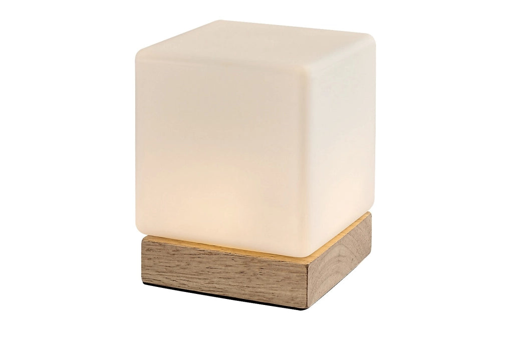Lampada da tavolo Pirit faggio vetro LED dimmer Rabalux
