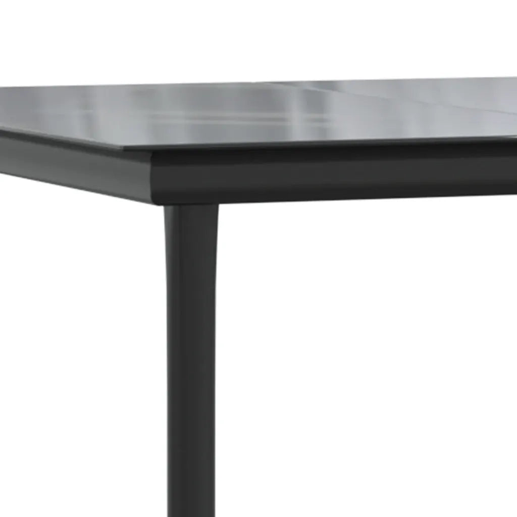 Set da Pranzo da Giardino 5 pz Nero con Cuscini in Polyrattan 3212745