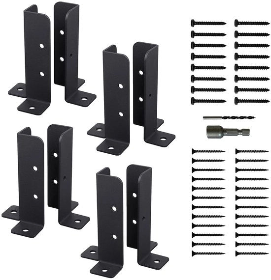 Anker per pergola o hortus - Bevestigingsbeugel in acciaio - Verniciato in nero - Installazione inclusa - Kit per fissaggio - Sostegno duraturo e affidabile