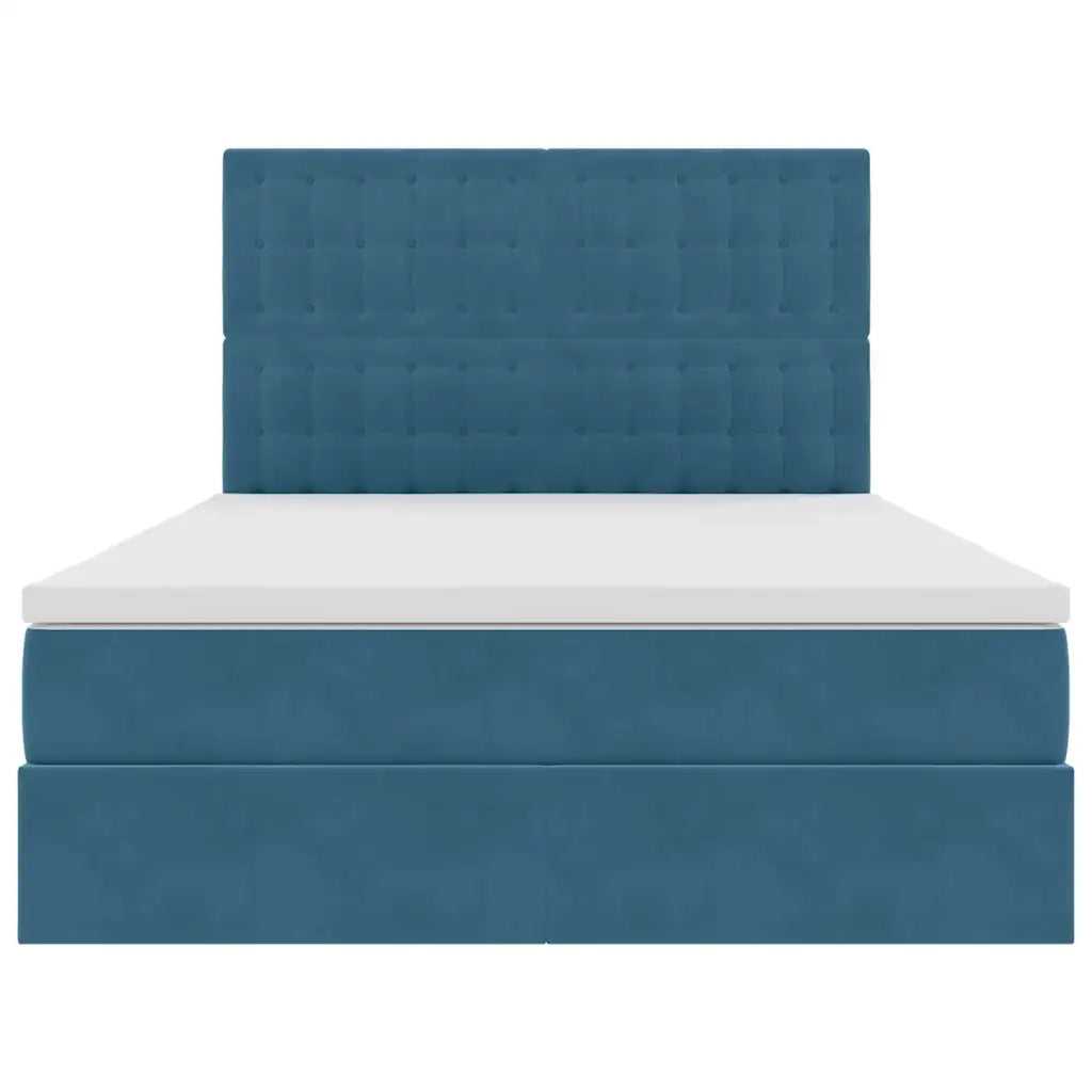 Letto con contenitore e materasso Blu Scuro 140 x 200 cm 3372157