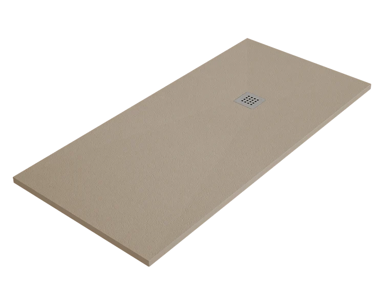 Piatto doccia ARDESIA 100x100 cm Cuoio griglia in acciaio
