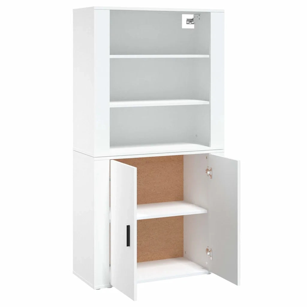 Credenza-Buffet-Armadio da cucina Bianca in Legno Multistrato