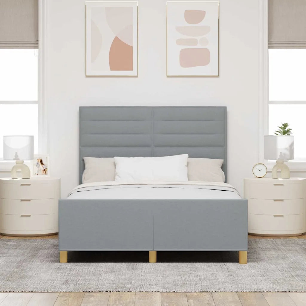 Struttura del letto Grigio chiaro 140 x 190 cm Tessuto