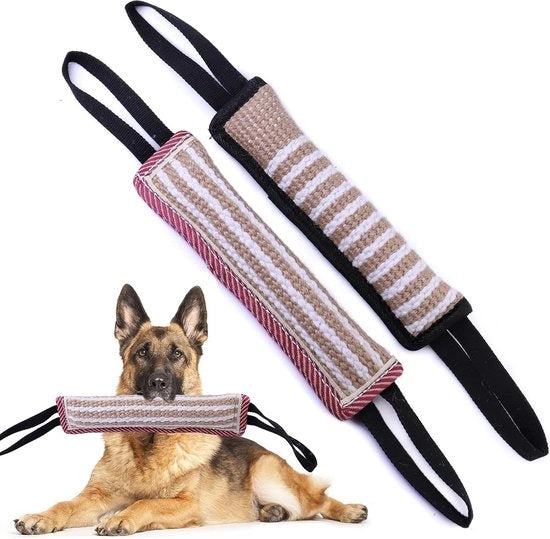 Giocattolo per cani Tug di juta per cani Addestramento K9 Tug di corda Giocattolo per mordere cani