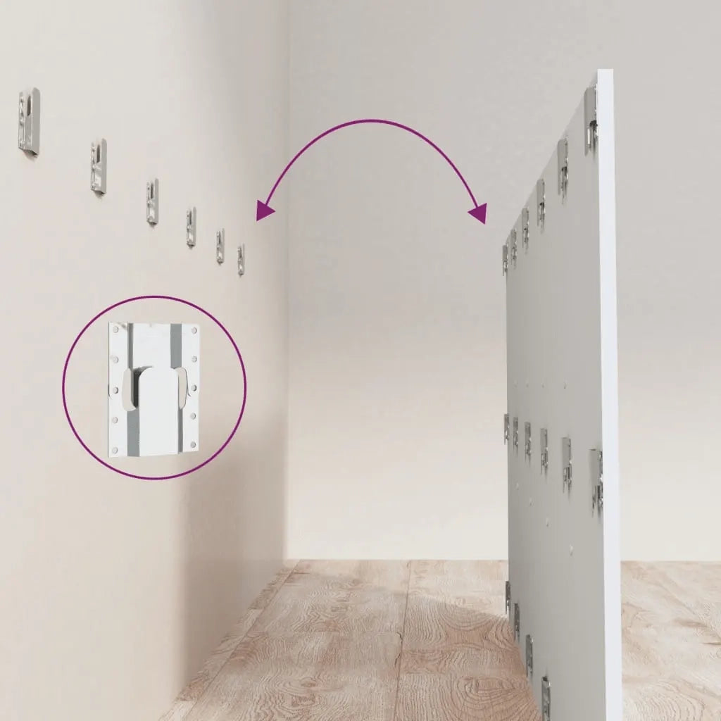 Testiera | Testata per Letto con Comodini in Legno Multistrato Bianco