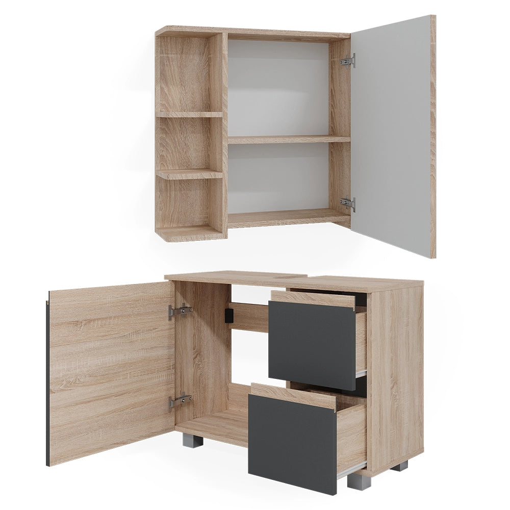 Vicco Set mobili bagno Sonoma 2 parti
