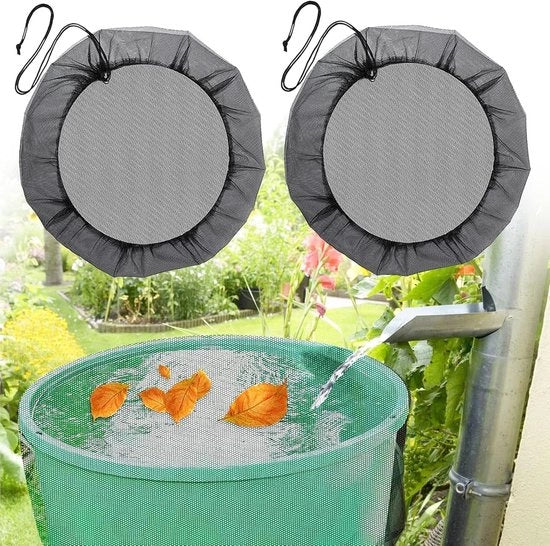 Set di reti per pioggia - insieme da 2 pezzi Ø 95 cm con corda da tirare - protezione contro foglie e zanzare