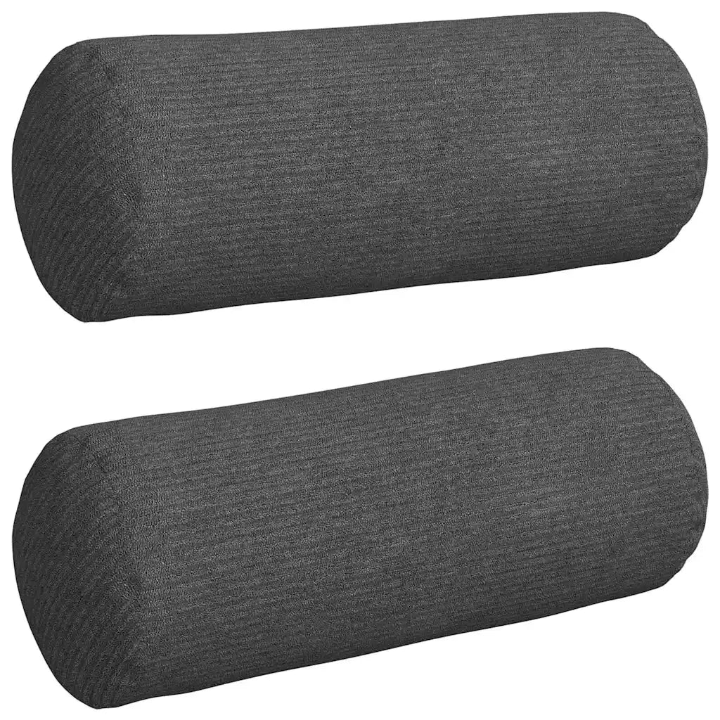 Cuscini a rullo 2 pz | Cuscini per sedie Grigio scuro ? 15 x 40 cm