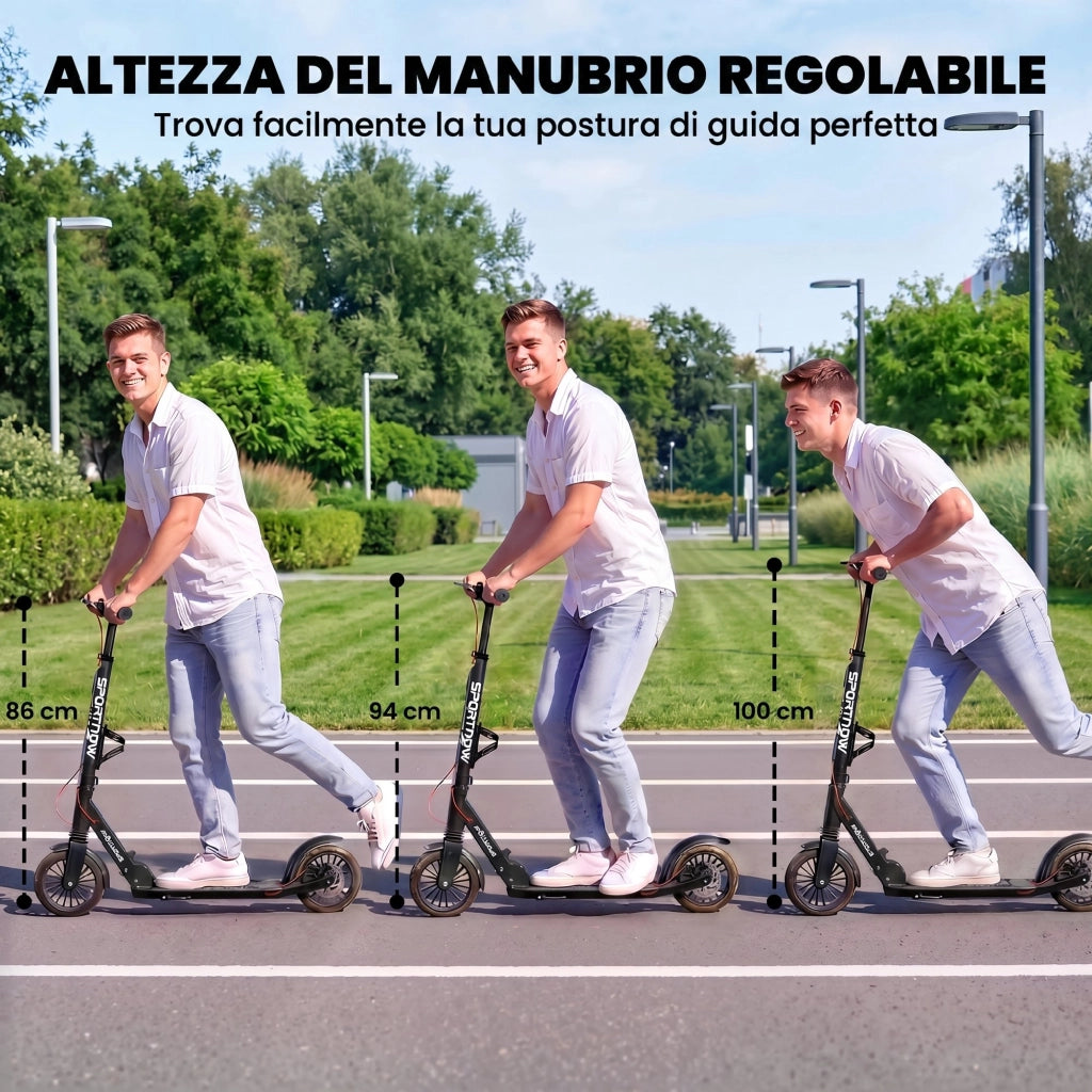 Monopattino Pieghevole ¨C Xylo ¨C Manubrio Regolabile, Argento