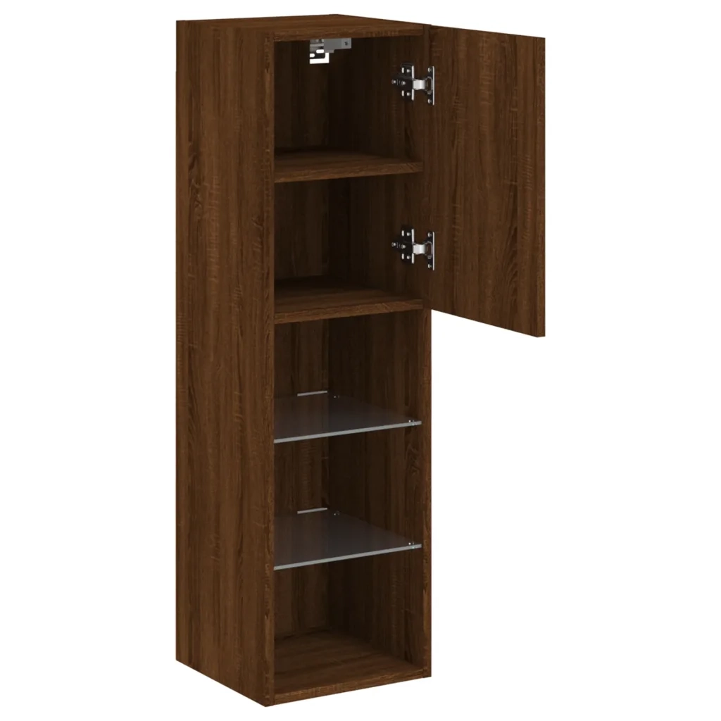 Mobile TV con Luci LED-Credenza TV-Console TV Rovere Marrone 30,5x30x102 cm