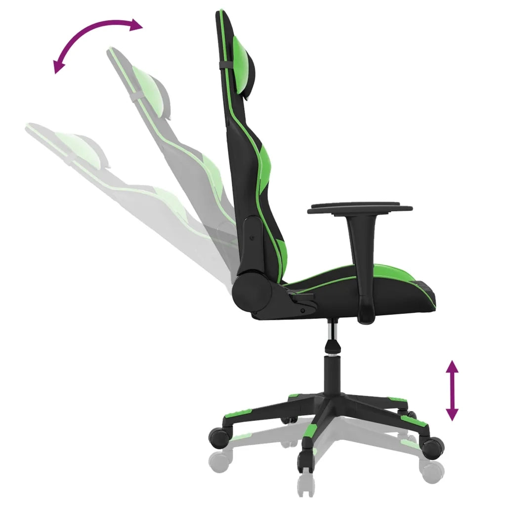 Sedia da Gaming Massaggiante Nero e Verde in Similpelle 345514