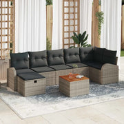 Set Divano da Giardino con cuscino 8 pcs Grigio Poly Rattan 3360849