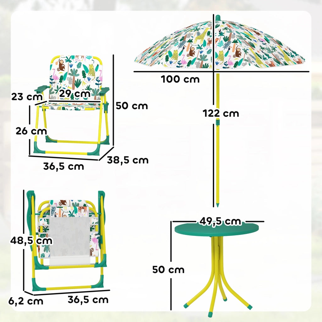 Set tavolo e sedie bambini ¨C zephmum ¨C 4 pezzi, verde