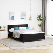 Letto a molle con materasso Nero 190 x 140 cm Poliestere