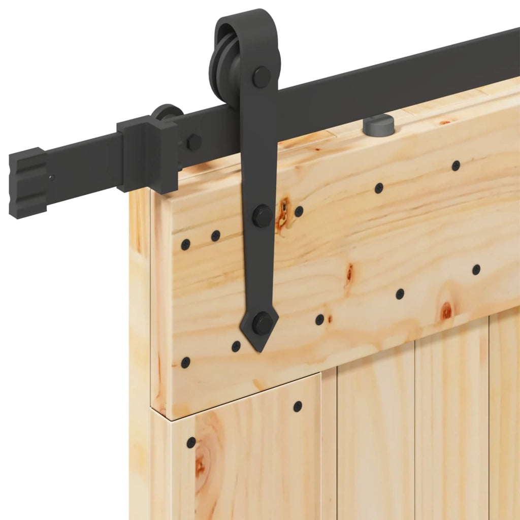 Porta scorrevole NARVIK Naturale e Nero 70 x 210 cm (152,5 cm) 3445335