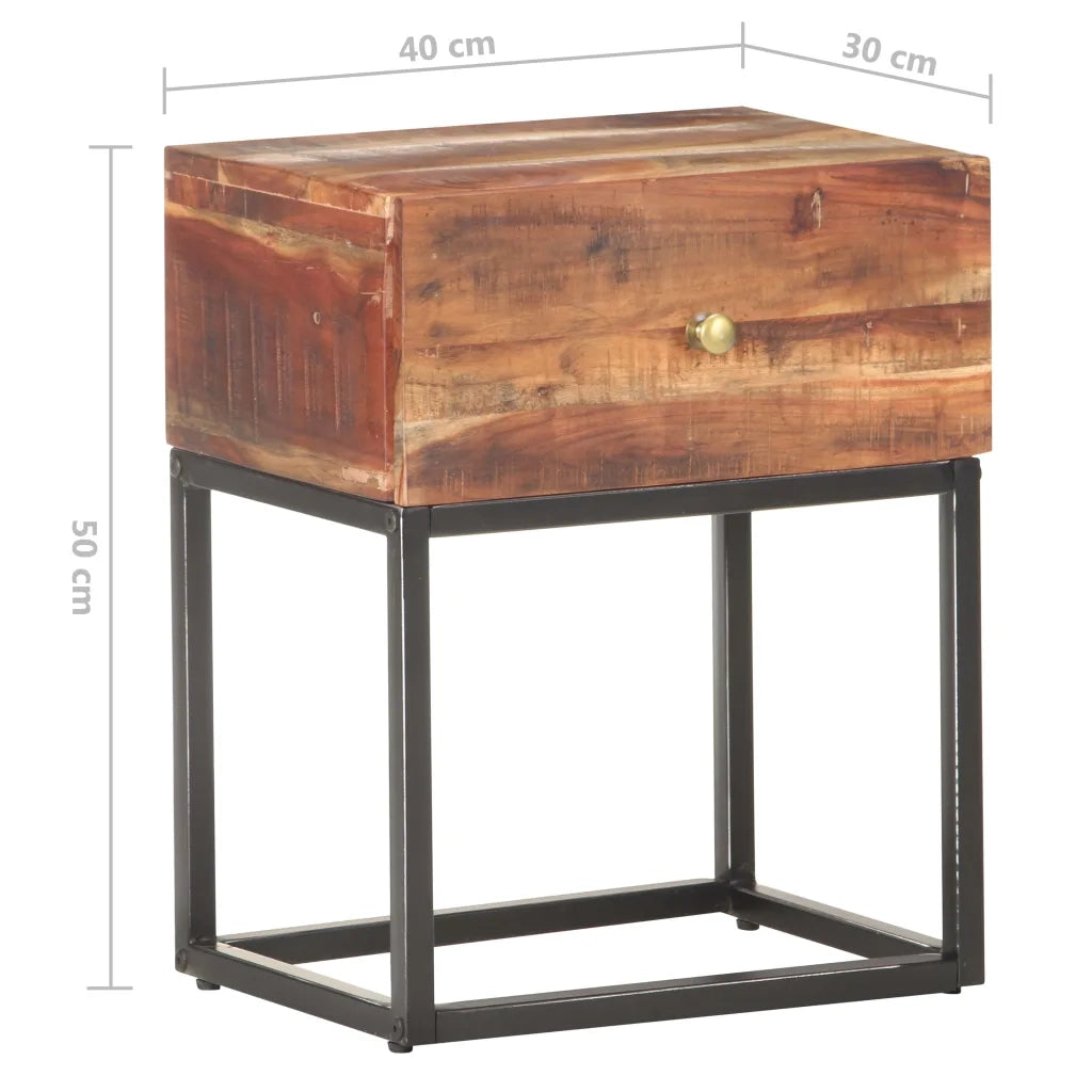 Comodino 40x30x50 cm in Legno di Acacia Grezzo 320915