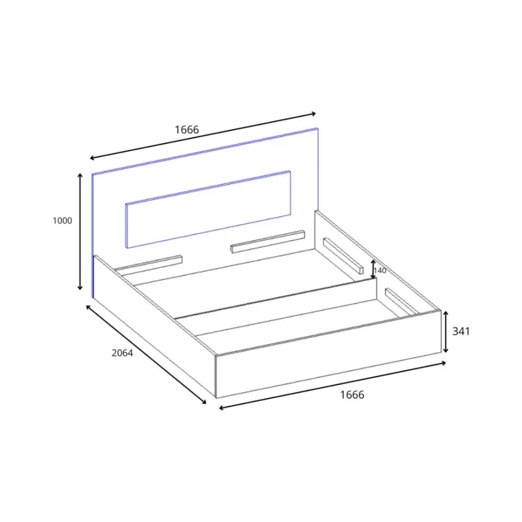 Letto contenitore PANAREA – 2 posti 160x200 cm con doghe e contenitore – Bianco alpino
