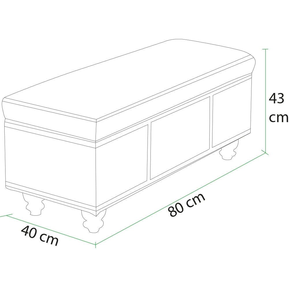 Cassapanca Contenitore Ecopelle Divano Panca Pouf Contenitore 80x40x43cm Marrone