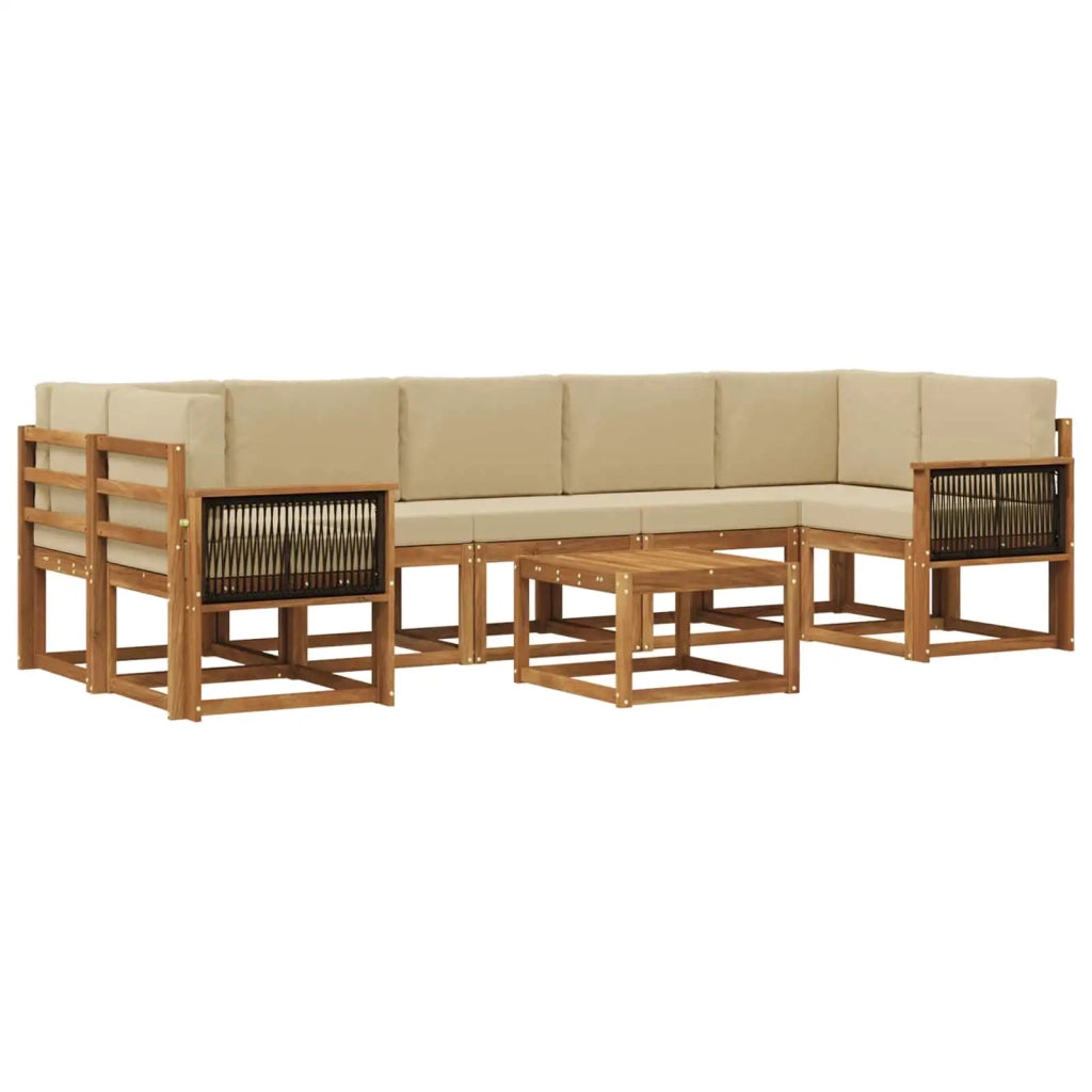 Set di divani da esterno 6 pz Naturale 3385074