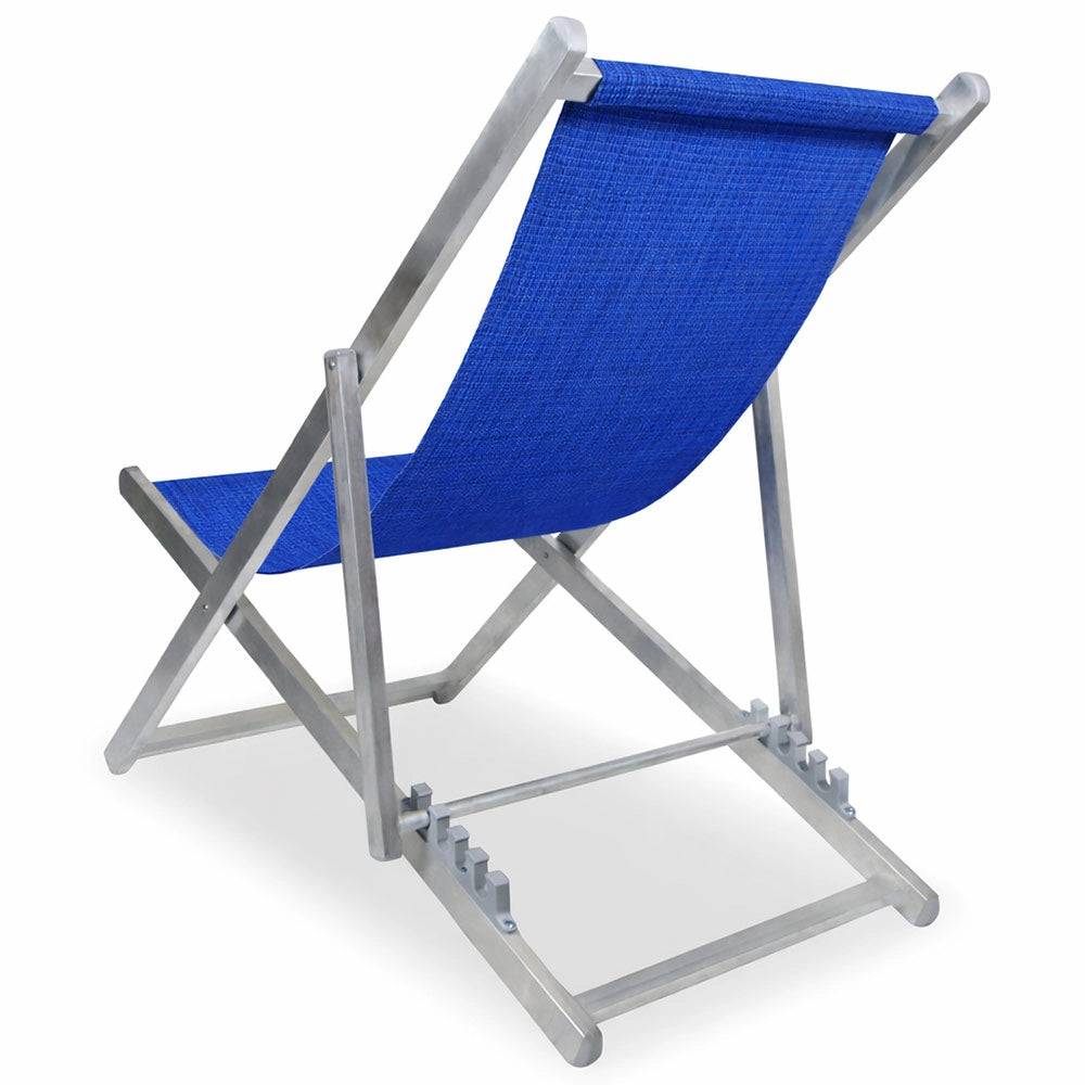 Sedia a Sdraio Alex in alluminio e textilene colore blu pieghevole da esterno