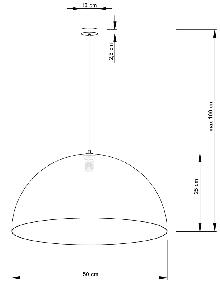 Lampada a sospensione Sfera nero oro Ø50 E27 Sigma