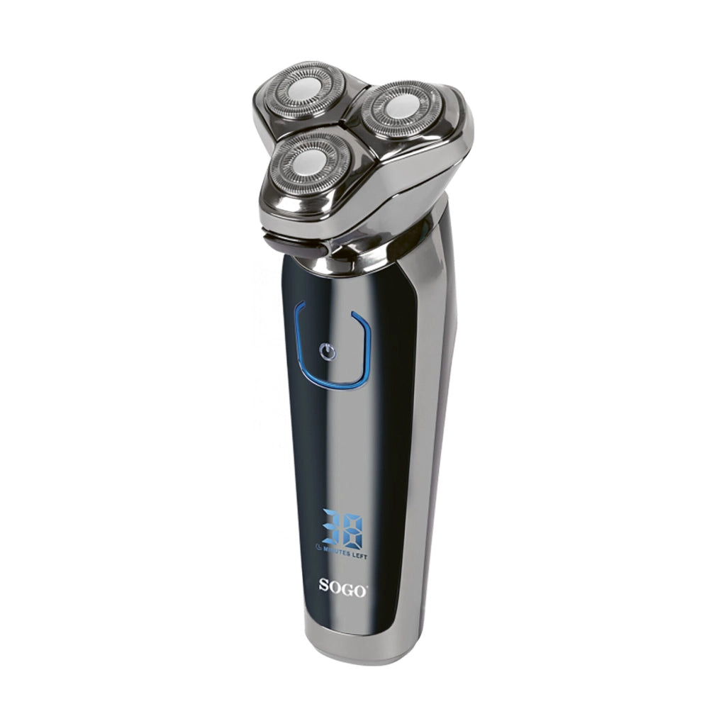 Rasoio elettrico da viaggio ricaricabile, 3 testine flottanti IPX5, autonomia 45 minuti batteria litio 800mAh - SOGO