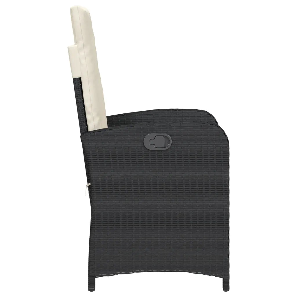 Set da Bistrò 3 pz con Cuscini Nero in Polyrattan 365176