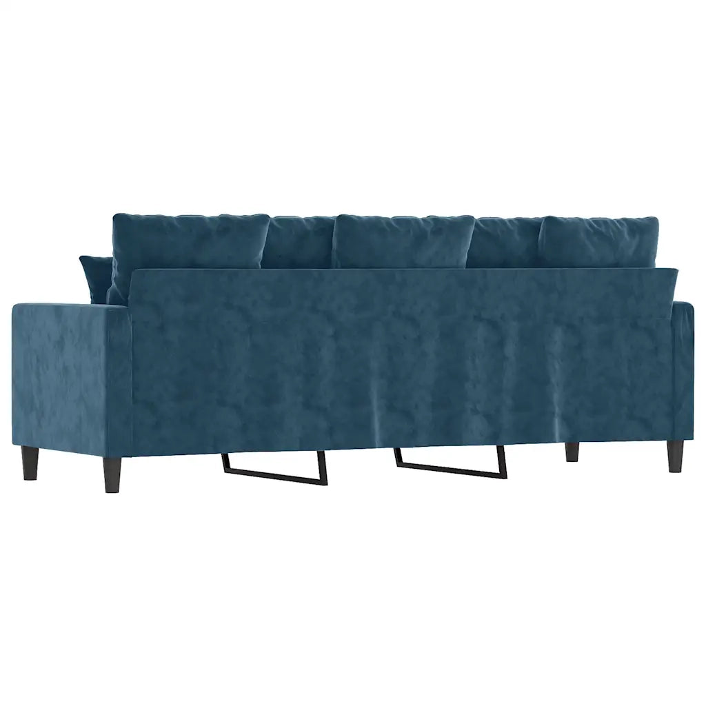Divano a 3 Posti-Sofa 3 Posti Blu 180 cm in Velluto 192394