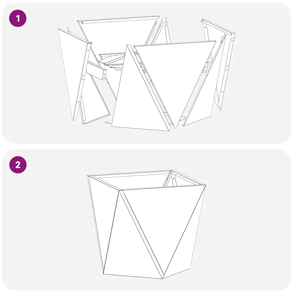 2 pz Fioriera | Cassetta per fiori | Vaso Antracite 50 x 50 x 50 cm Acciaio