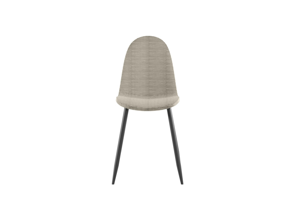 Sedia Martina in similrattan beige con struttura in metallo grigio scuro - Design ergonomico per sala da pranzo 38x43x86,5 cm