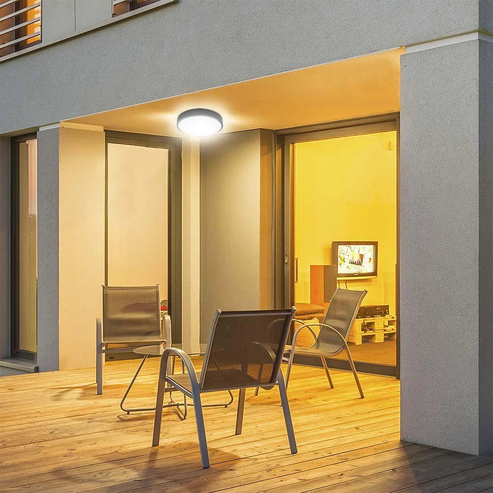 Plafoniera LED V-TAC 18W 25cm IP44 nera 4000K soffitto