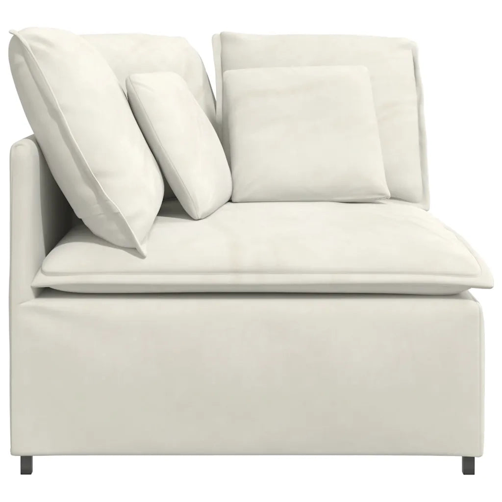 Modulo Angolare Divano Modulare con Cuscini Crema 100 cm 4104466