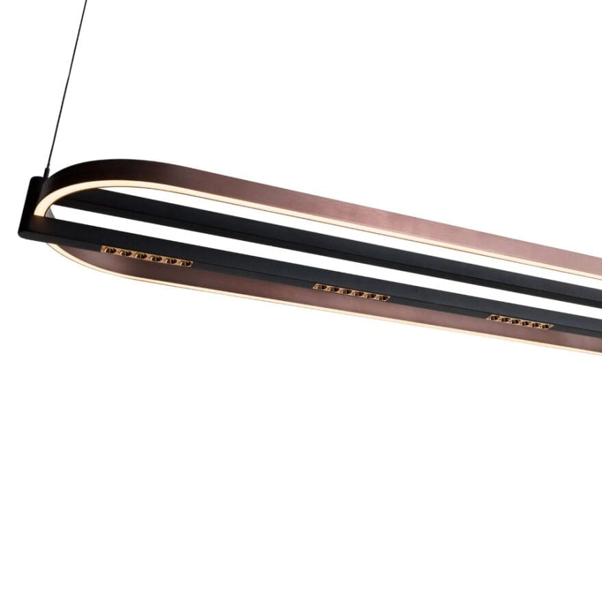 Lampada sospensione ovale Singapur LED 80W nera Maxlight