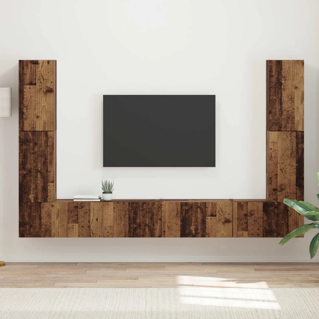 Set mobile TV 8 pcs Legno vecchio Legno multistrato 3409139