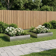 Vaso da giardino 2 pz Argento 100 x 100 x 20 cm Acciaio zincato 8005033
