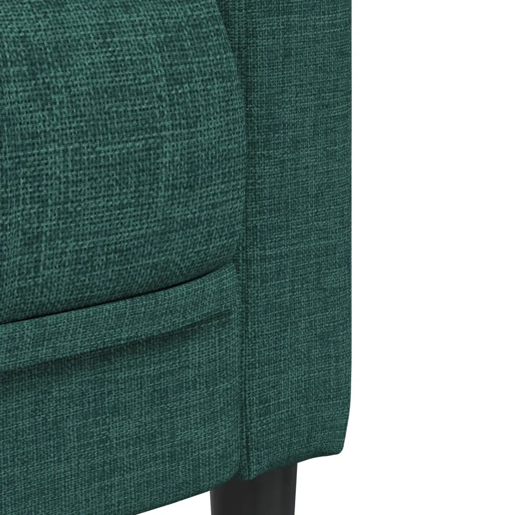 Divano a 3 Posti-Sofa 3 Posti Verde Scuro in Tessuto