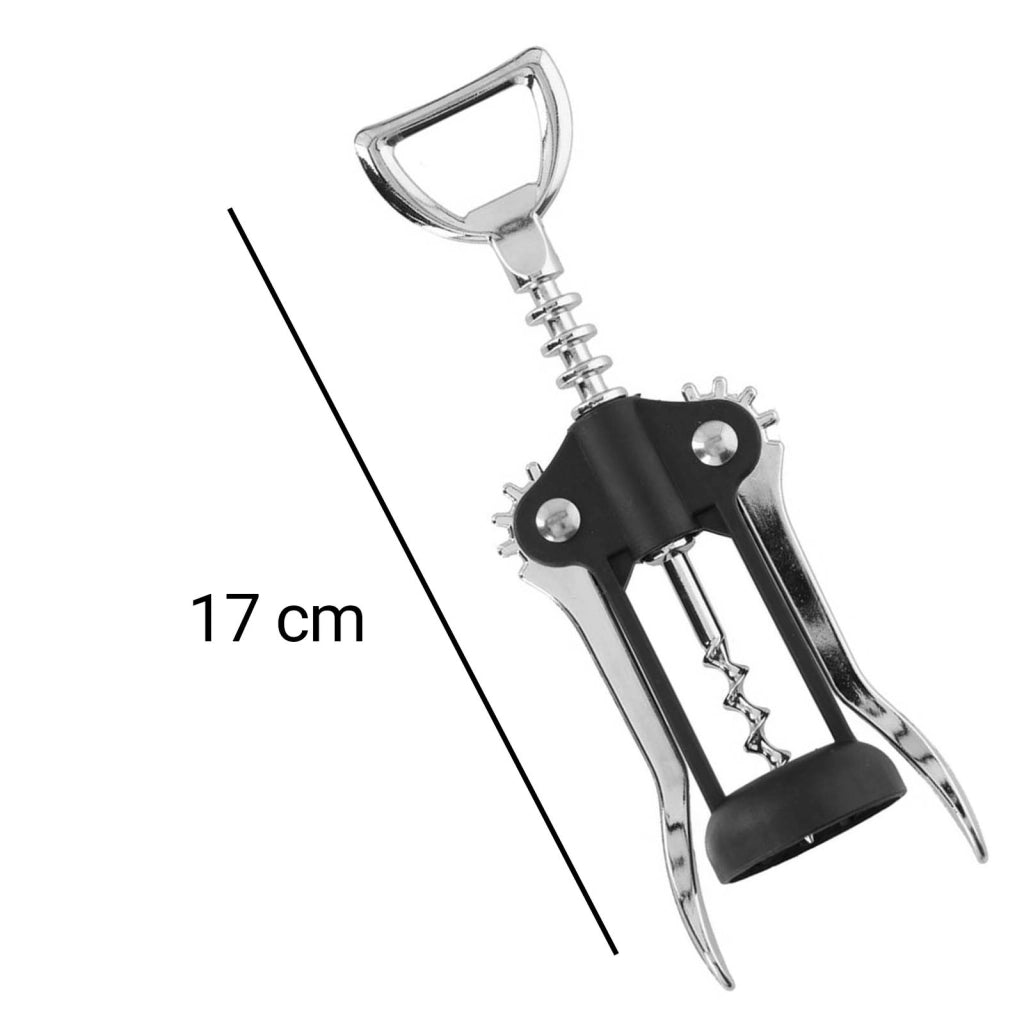 Cavatappi 17cm per Bottiglie di Vino in Acciaio Inossidabile Nero / Argento Quokka