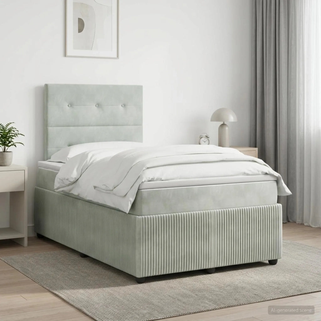 Letto box spring con materasso Grigio Chiaro 120 x 200 cm 3454583