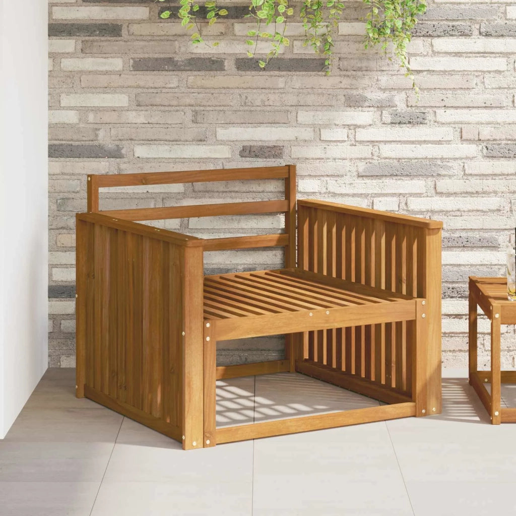 Bracciolo 2 pz Naturale 80 x 6 x 61 cm Legno di Acacia Massello 900588