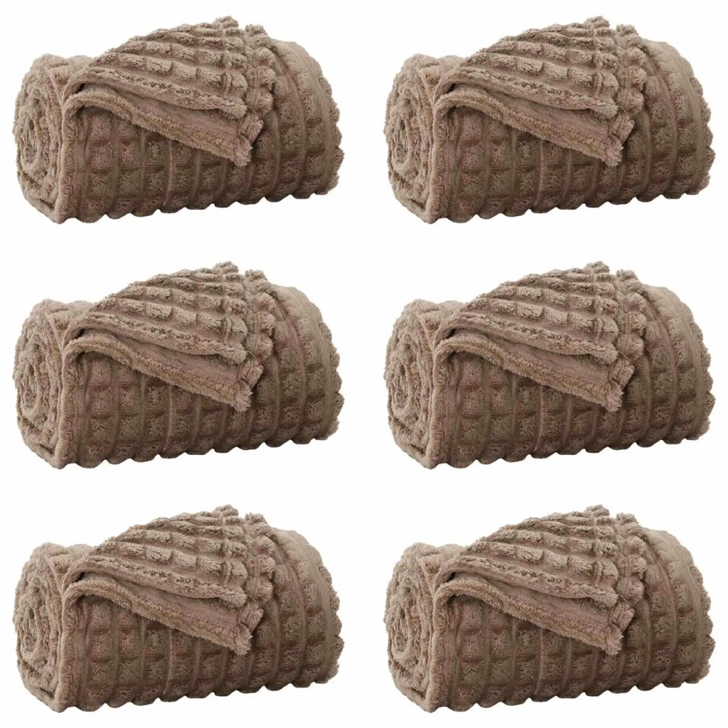 Coperte da Pile 6 pcs Cammello 150 x 130 cm Panno 42016945