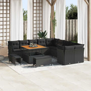 Set Divano da Giardino 13 pcs Nero polyrattan 3361534