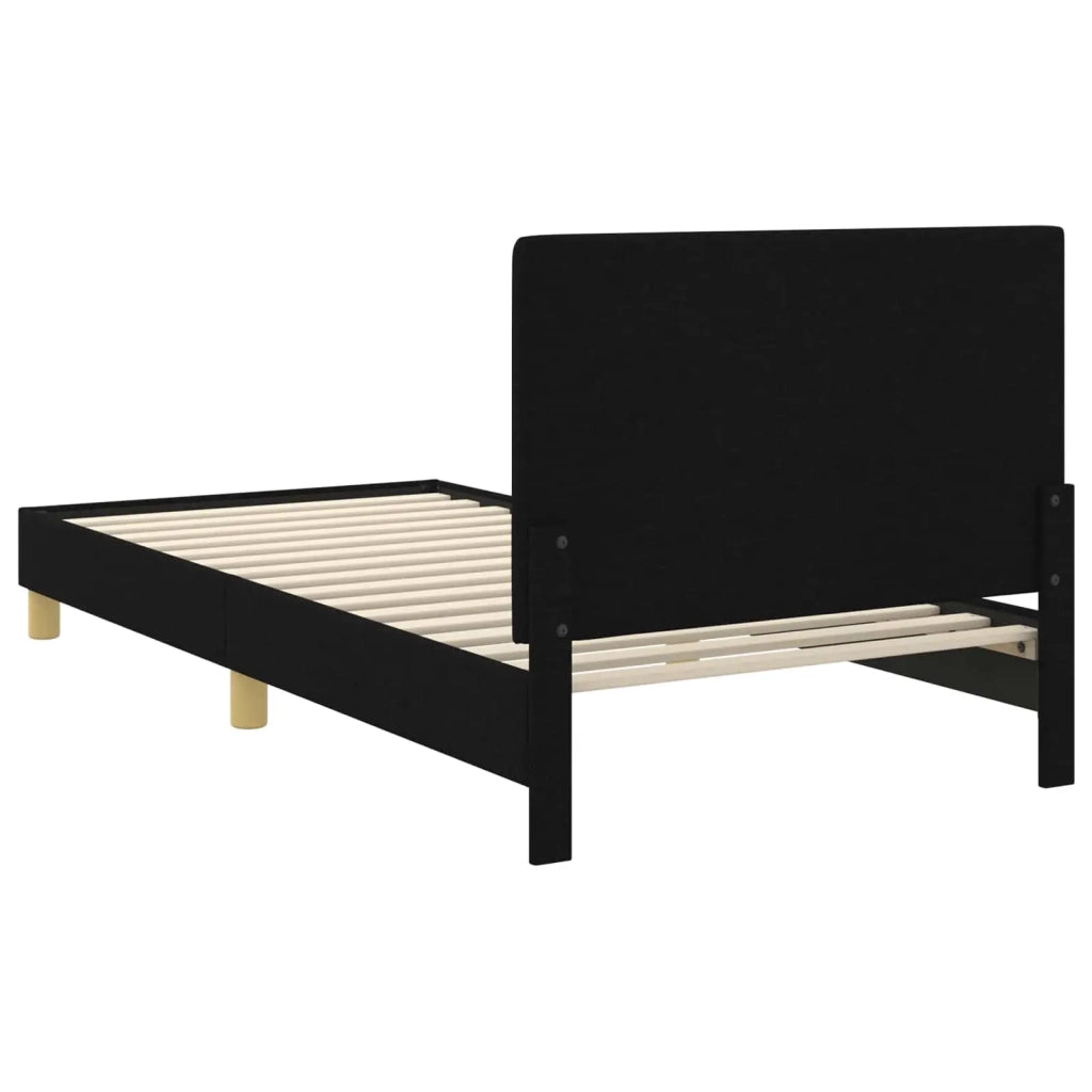 Struttura letto bambini con testata Nero 80 x 200 cm Tessuto 42010991