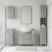 Set di Mobili da Bagno da 4 Pezzi DELFT Sonoma grigio 3417951