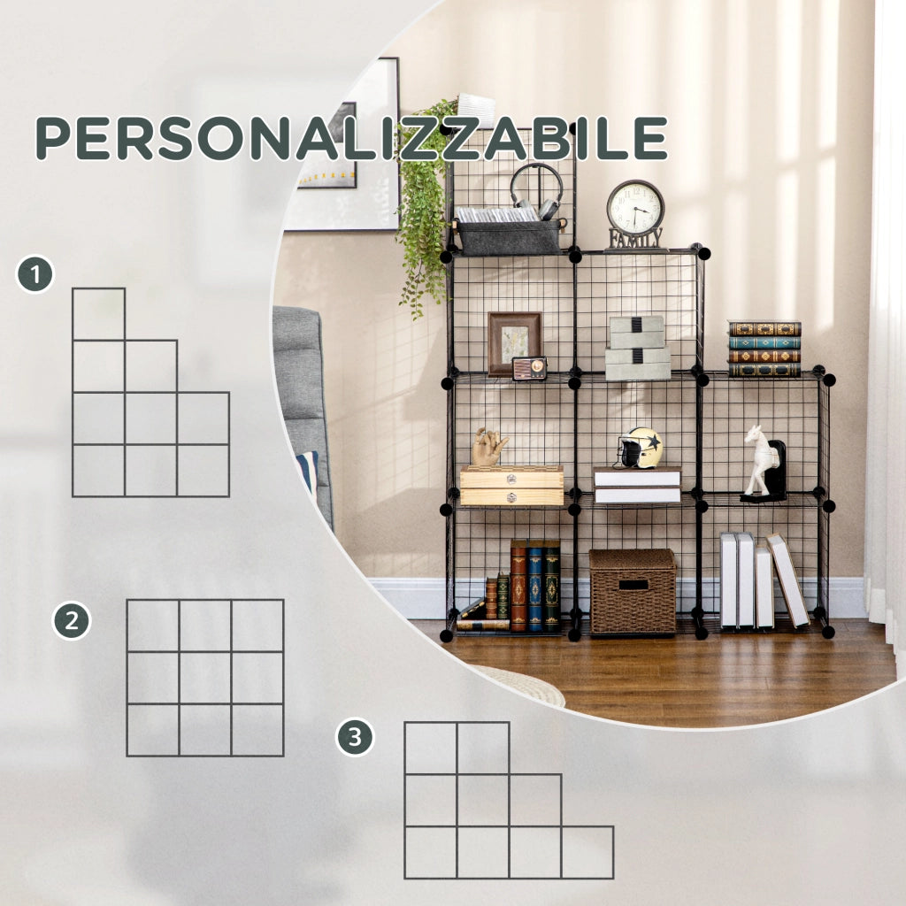 Libreria a cubi in metallo e PP ¨C Minimal ¨C 35x35x35 cm nera