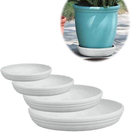 Piattino per piante rotondo - Leggero e moderno - Bianco