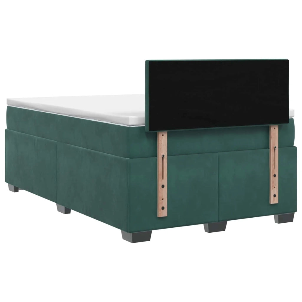 Letto con Box Spring, Materasso e LED Verde Scuro 120 x 190 cm 3452135