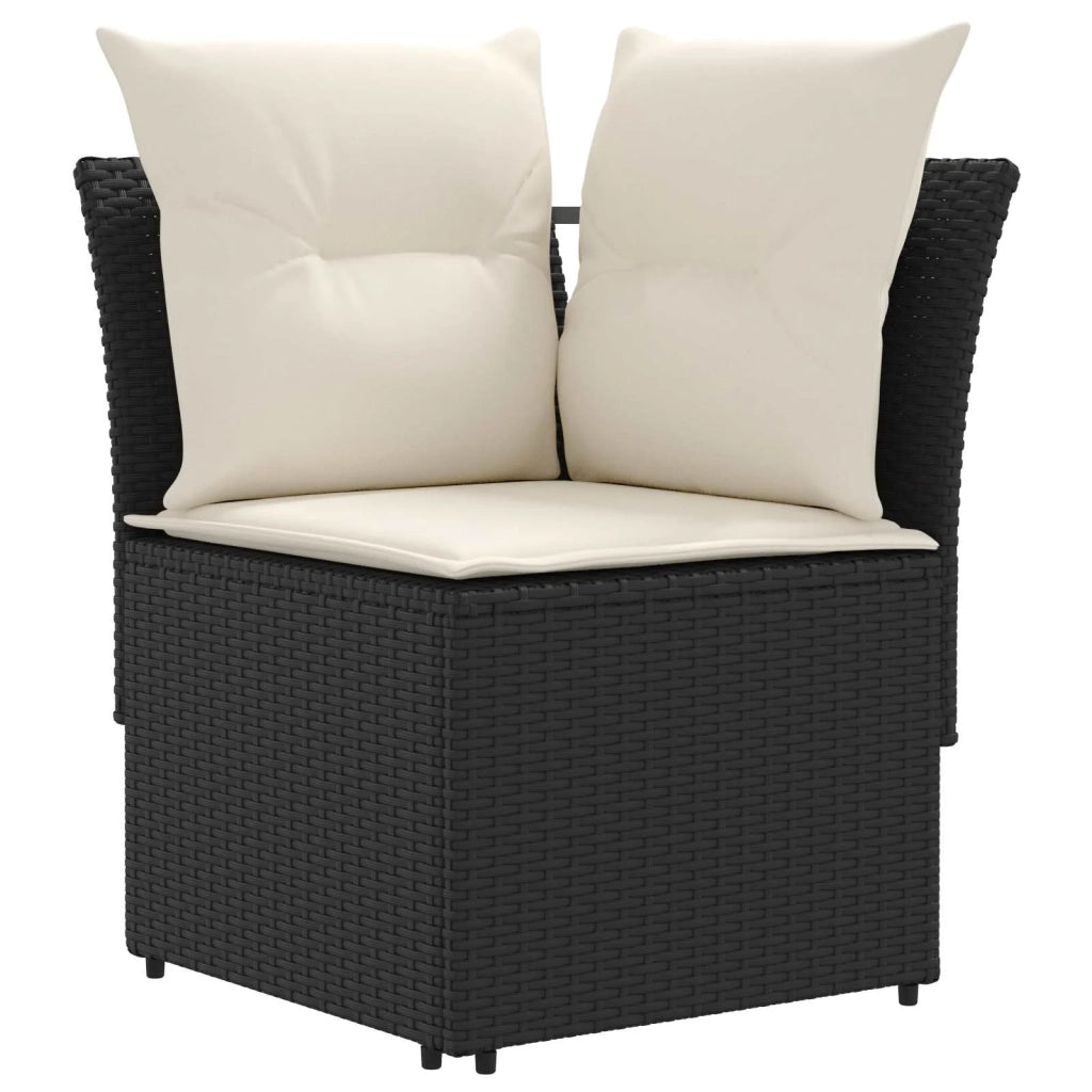 Set di Mobili con cuscino 4 pcs Nero e Crema Rattan in PE 3422175