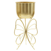 Vaso per Piante Farfalla 4, Oro, Metallo, 22x22x45 cm