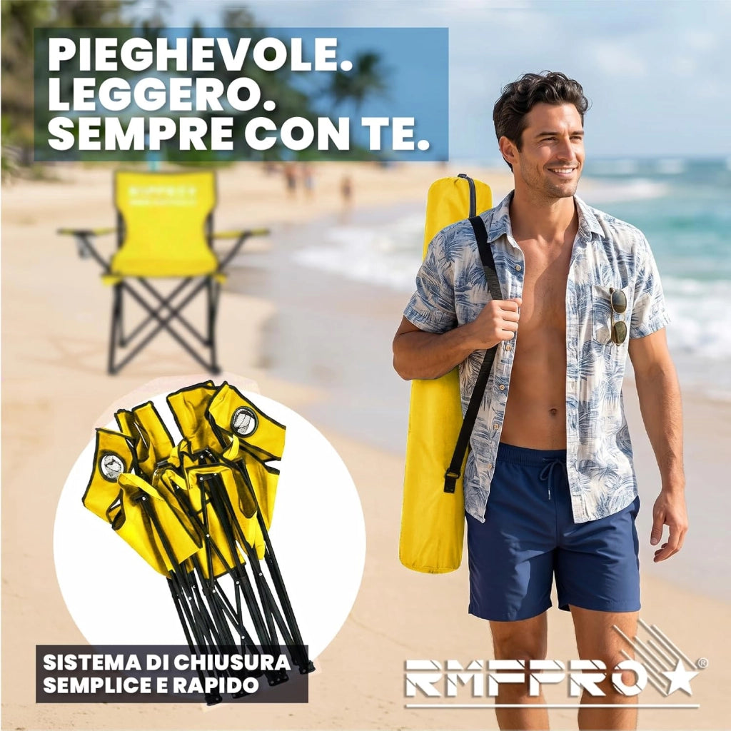 RMF PRO SET 2 SEDIE DA CAMPEGGIO GIALLA
